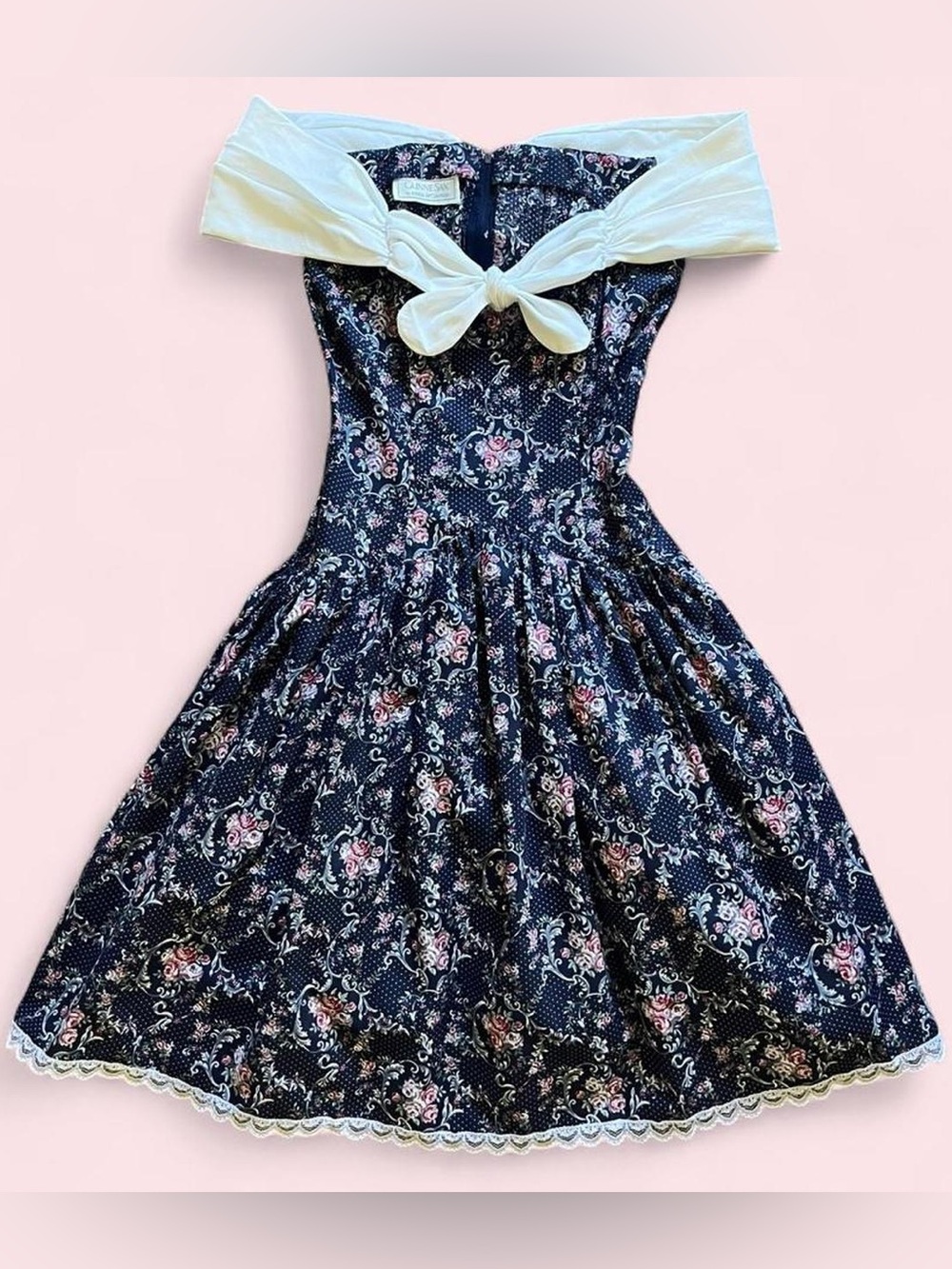 GUNNE SAX  • 1980s RARE VINTAGE COTTON FLORAL CORSET COQUETTE PRINCESS DRESS 🎀